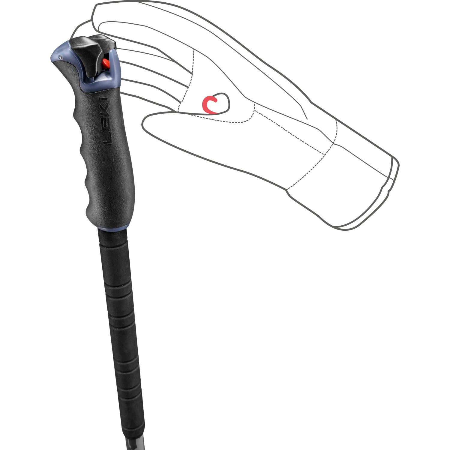 Leki Detect Vario TR XL, bâtons de ski, violet/jaune