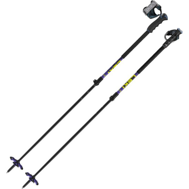 Leki Detect Vario TR XL, bâtons de ski, violet/jaune