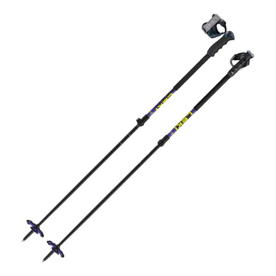 Leki Detect Vario TR XL, bastoncini da sci, viola/giallo