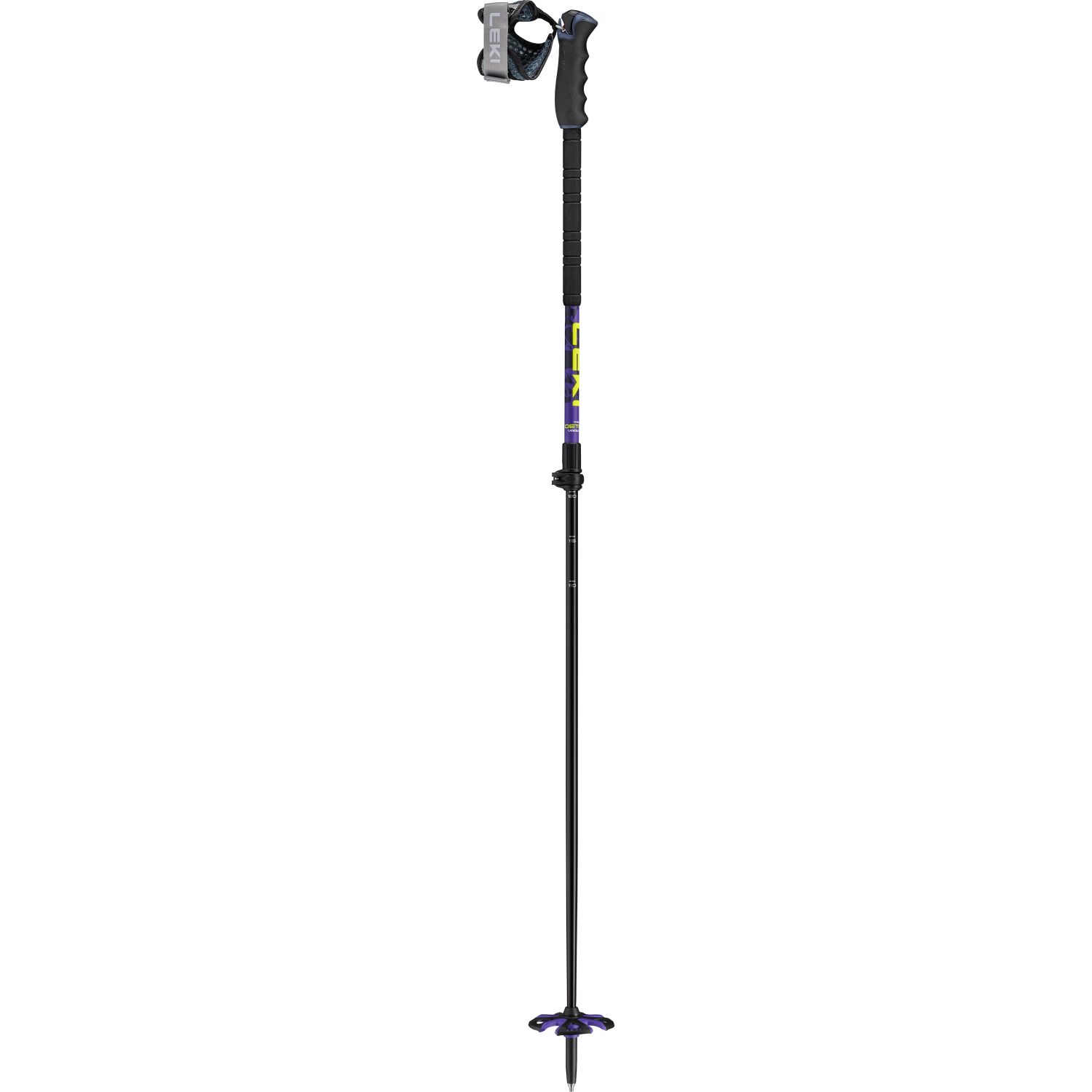 Leki Detect Vario TR XL, hiihtosauvat, violetti/keltainen