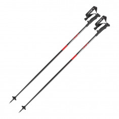 Leki Hot Shot, bastoncini da sci, nero/rosso