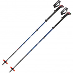 Leki Sherpa FX Carbon, bețe de schi, albastru închis/roșu
