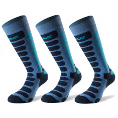 Lenz 1.0 junior ski socks, 3 pairs, blue