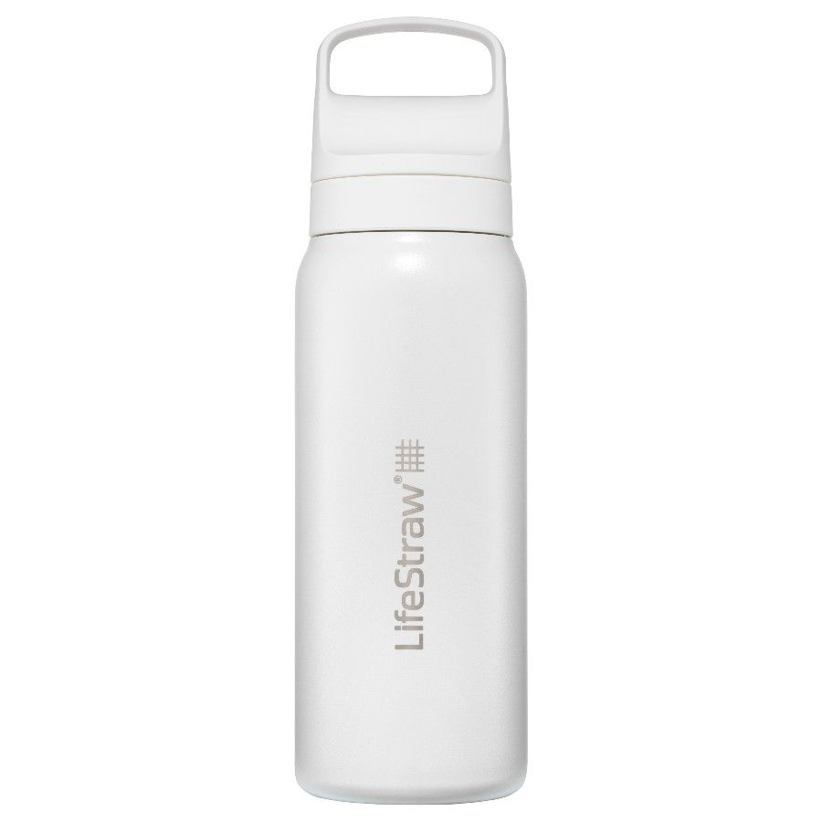 Lifestraw Go 2.0 Edelstahl-Wasserfilterflasche, Weiß, 1 L, weiß