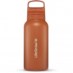 LifeStraw Go 2.0 Stainless Steel Water Filter Bottle 1L, Orange