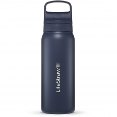 LifeStraw Go 2.0 Stainless Steel Water Filter Bottle 700ml, Dunkelblau