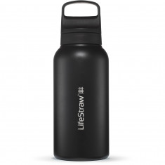 LifeStraw Go 2.0 Stainless Steel Water Filter Bottle, botella de filtro de agua, negro