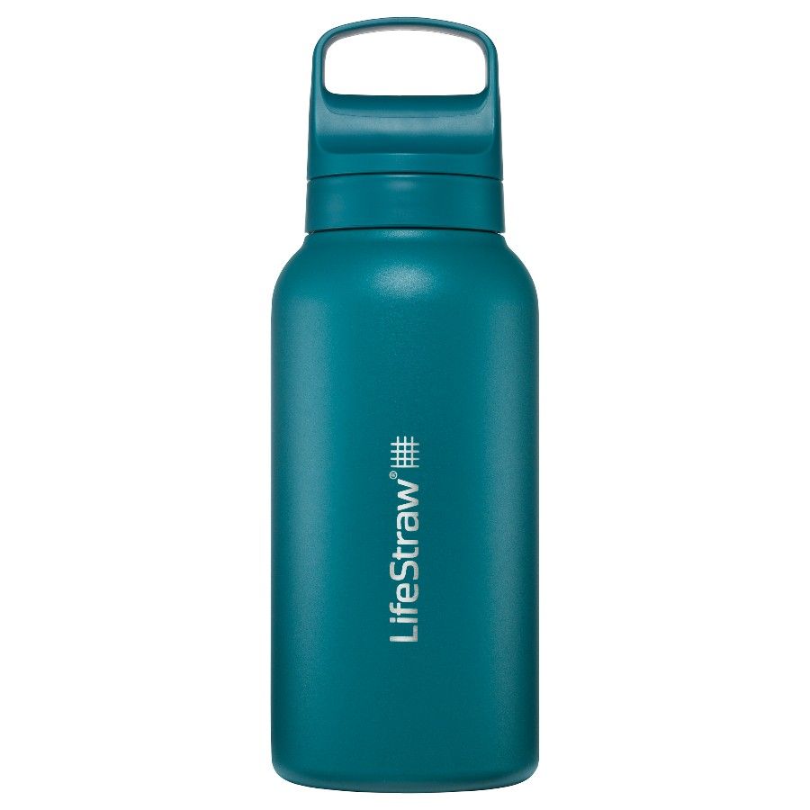 Lifestraw Go 2.0 Stainless Steel Water Filter Bottle, Laguna Teal, 1 L, grønn/blå