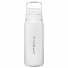 Lifestraw Go 2.0 Stainless Steel Water Filter Bottle, White, 1 L, hvid