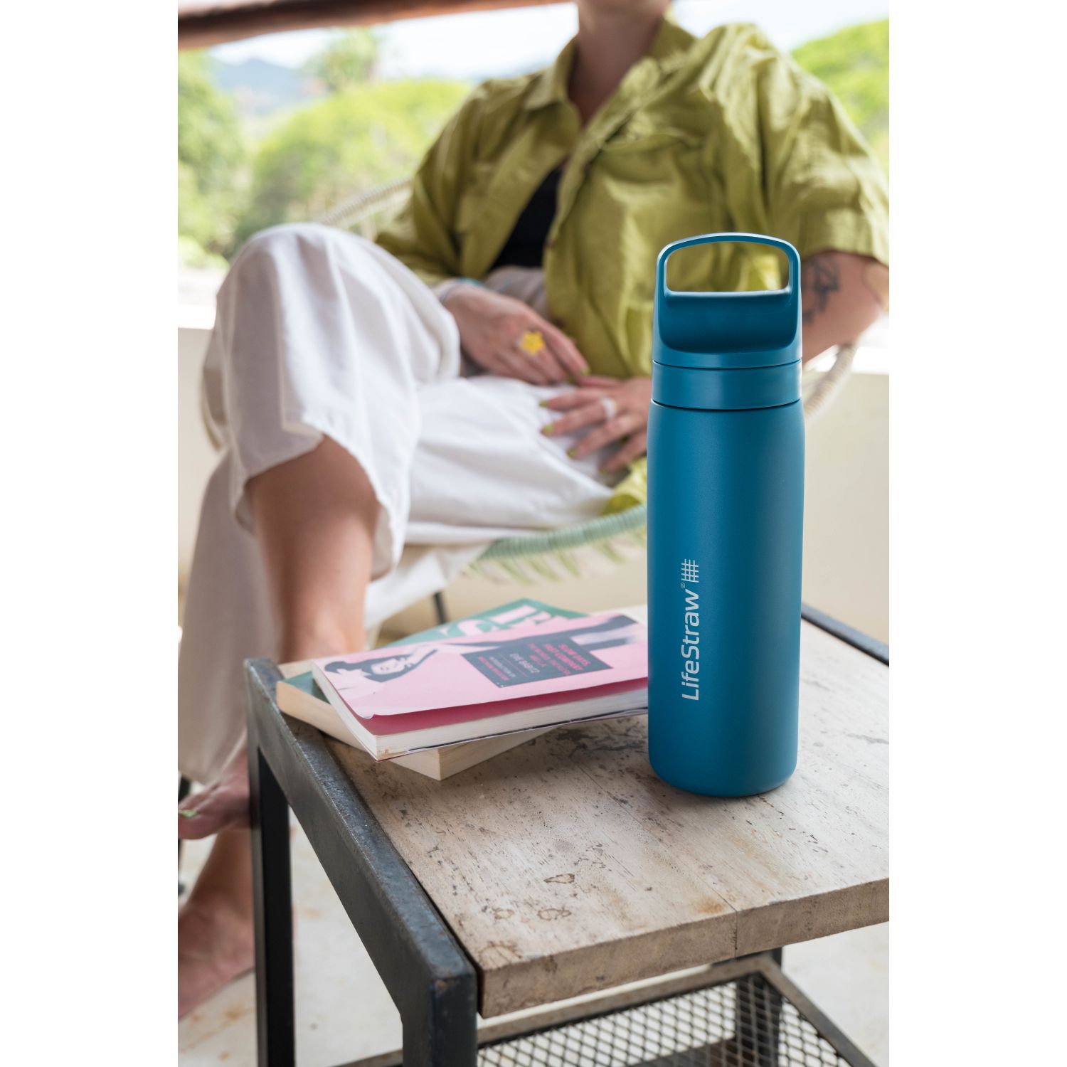 LifeStraw Go Series din oțel inoxidabil, 500ml, albastru deschis