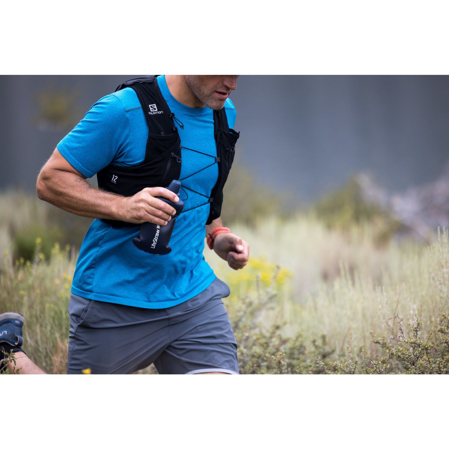 LifeStraw Peak Series, borraccia pieghevole, 650 ml, grigio scuro