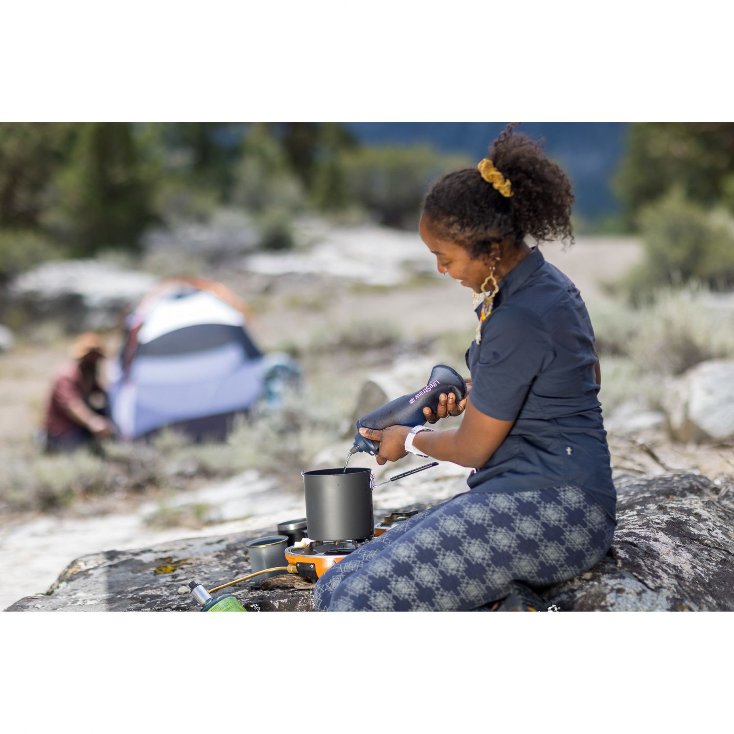 LifeStraw Peak Series Collabsible Squeeze Bottle, 1L, gri închis