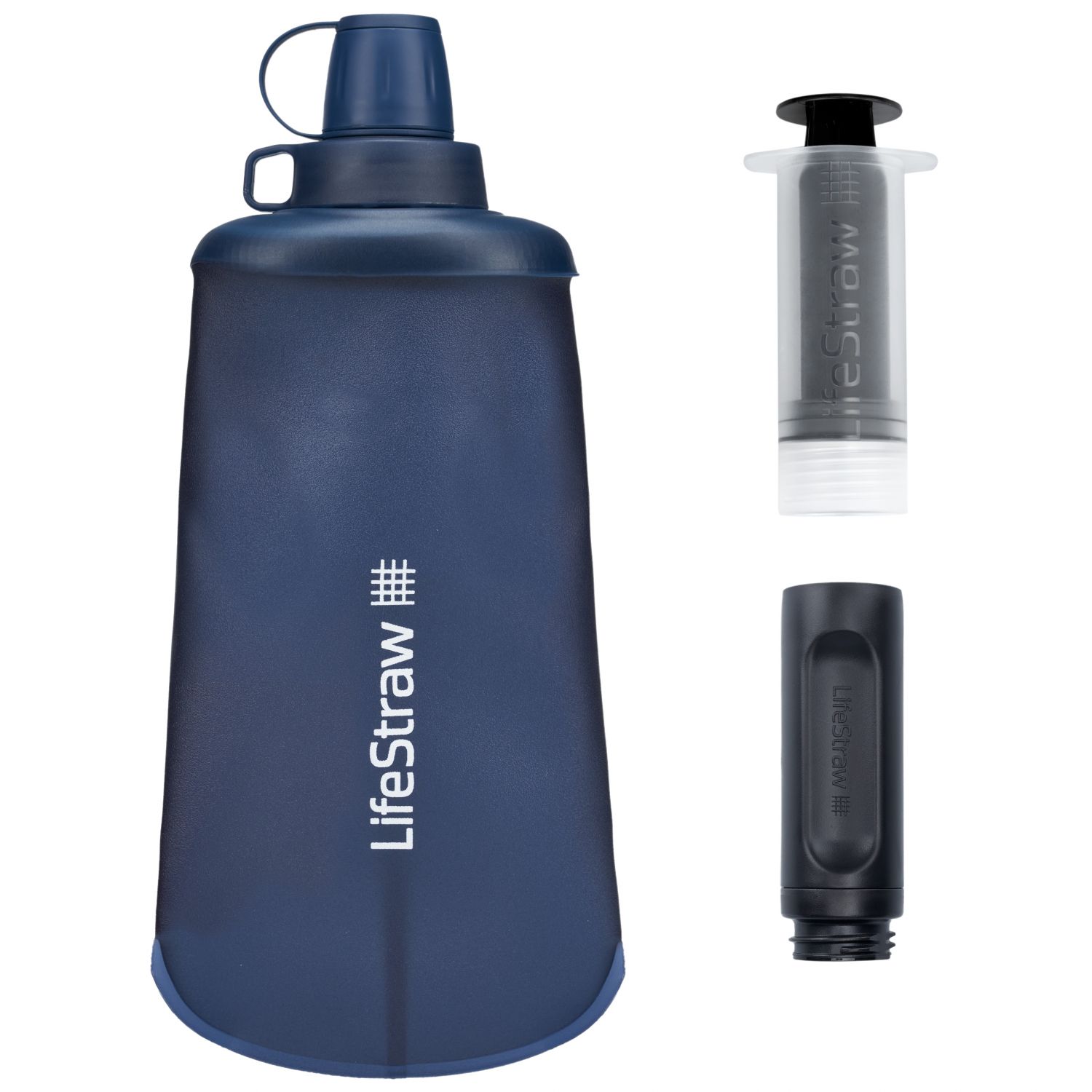 LifeStraw Peak Series Collabsible Squeeze Bottle, 650ml, bleu foncé
