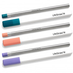 LifeStraw SIP 3pk with 3 Cases, Türkis/Orange/Lila