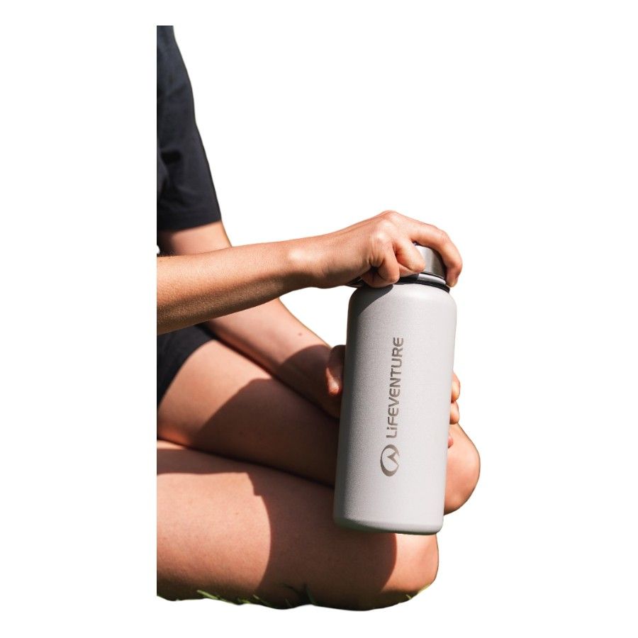 Lifeventure 1 Litre Flask, lysegrå