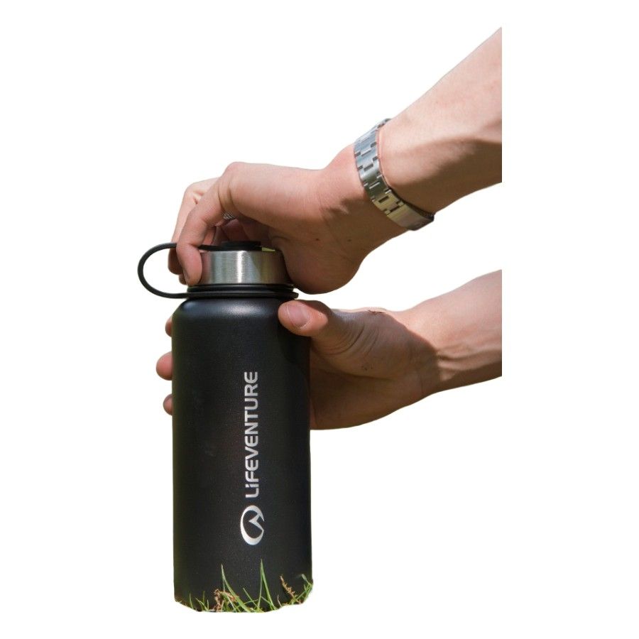 Lifeventure 1 Litre Flask, musta