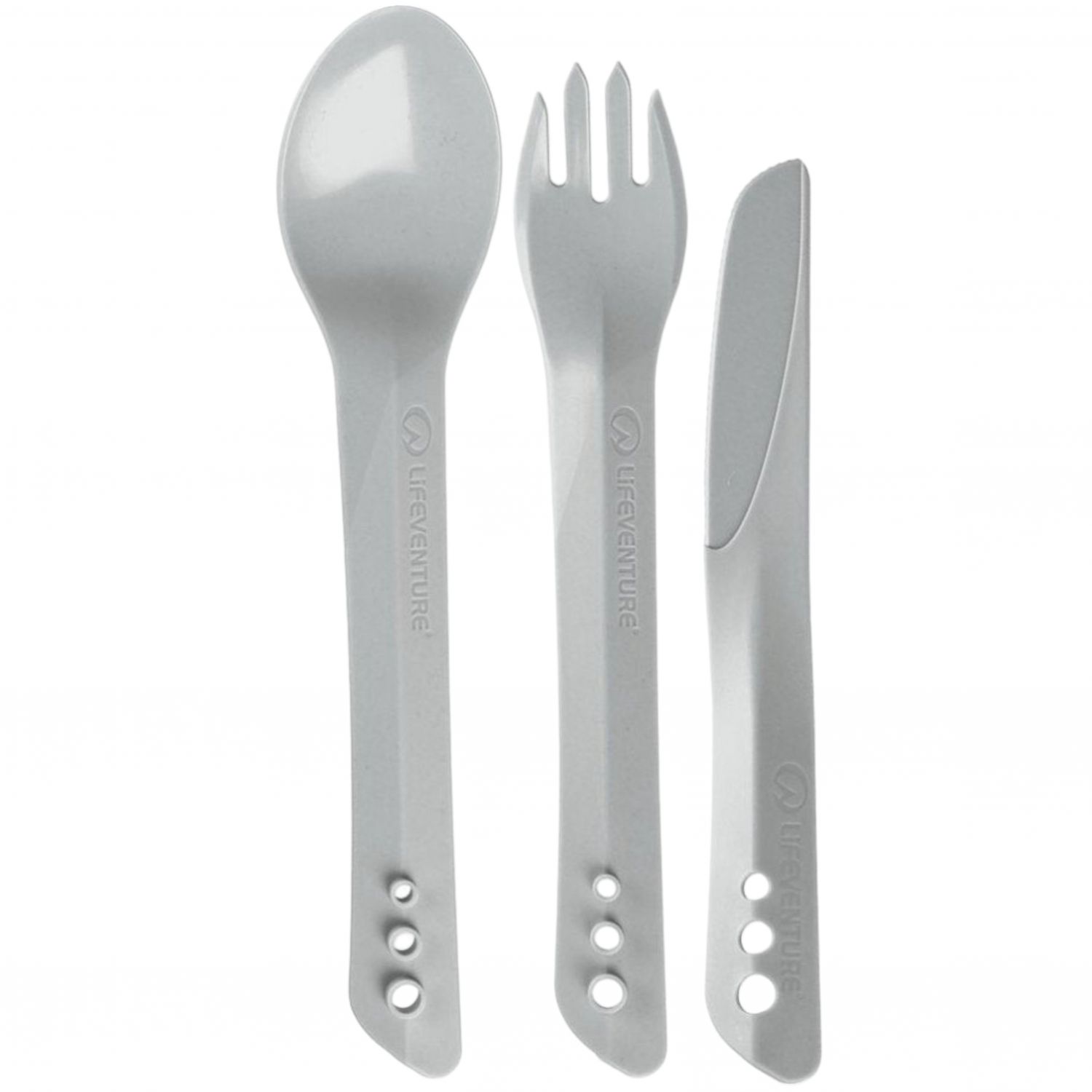 Lifeventure Ellipse Cutlery Set, Unisex, Light Grey