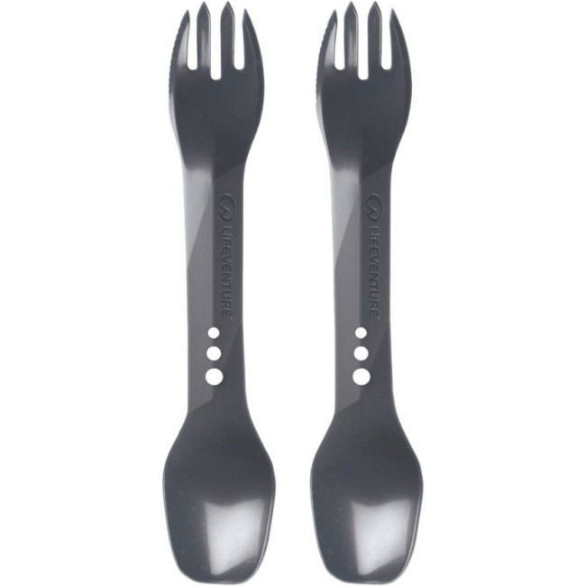 Lifeventure Ellipse Spork 2-Pack, bestick, grå