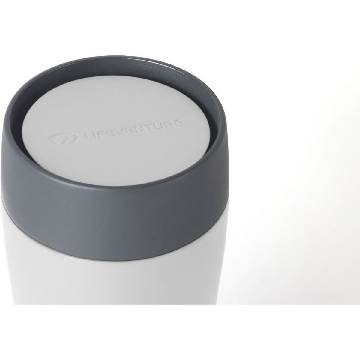 Lifeventure One Touch Thermal Mug, Thermobecher, 350 ml, hellgrau