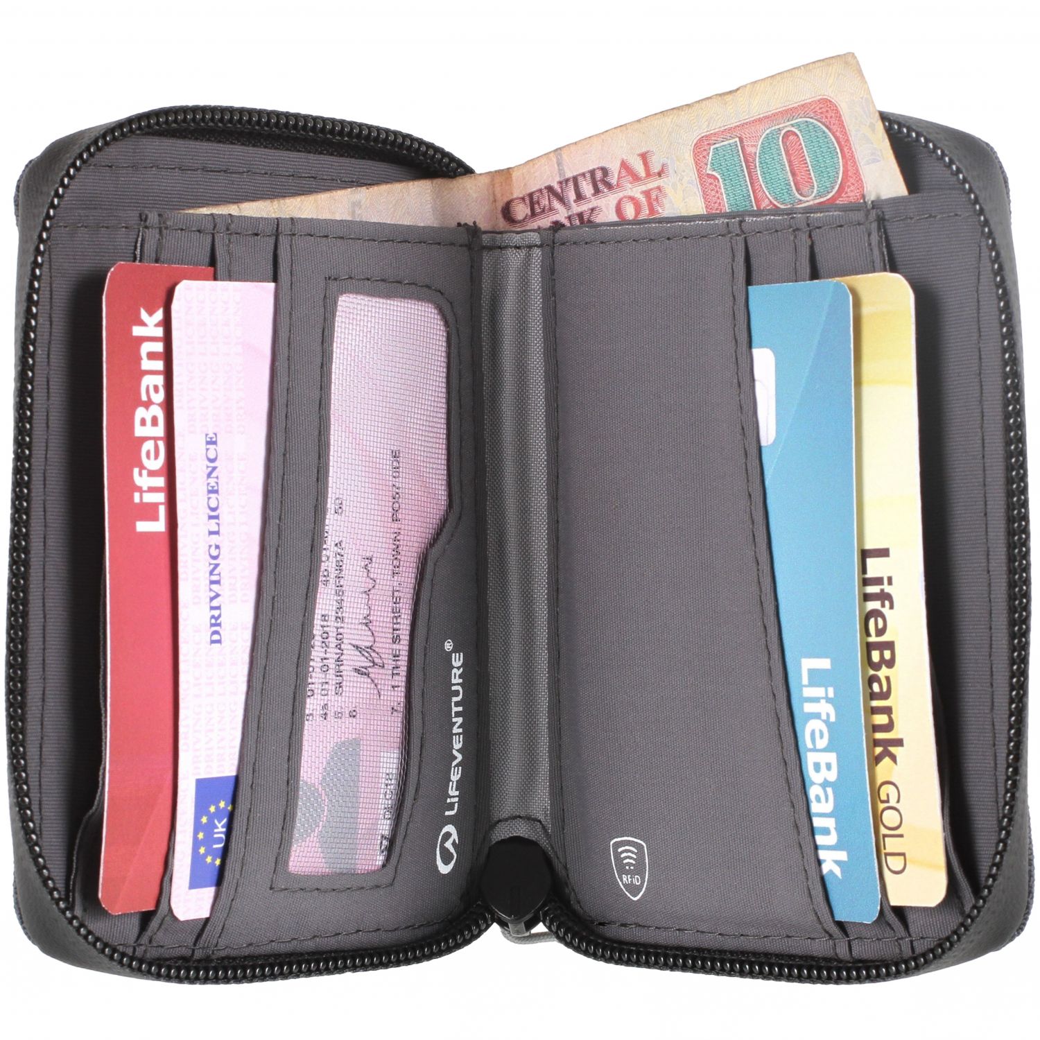 Lifeventure RFID Bi-Fold Plånbok, unisex, marinblå