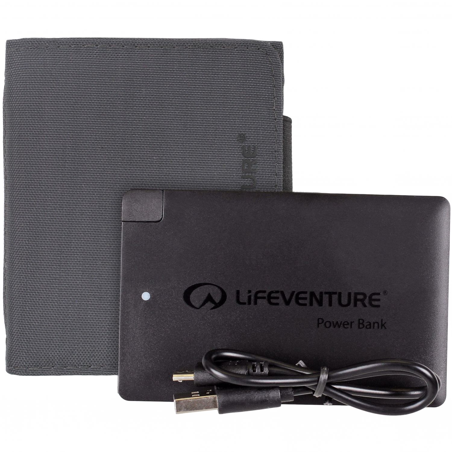 Lifeventure RFiD Charger Wallet met powerbank, zwart