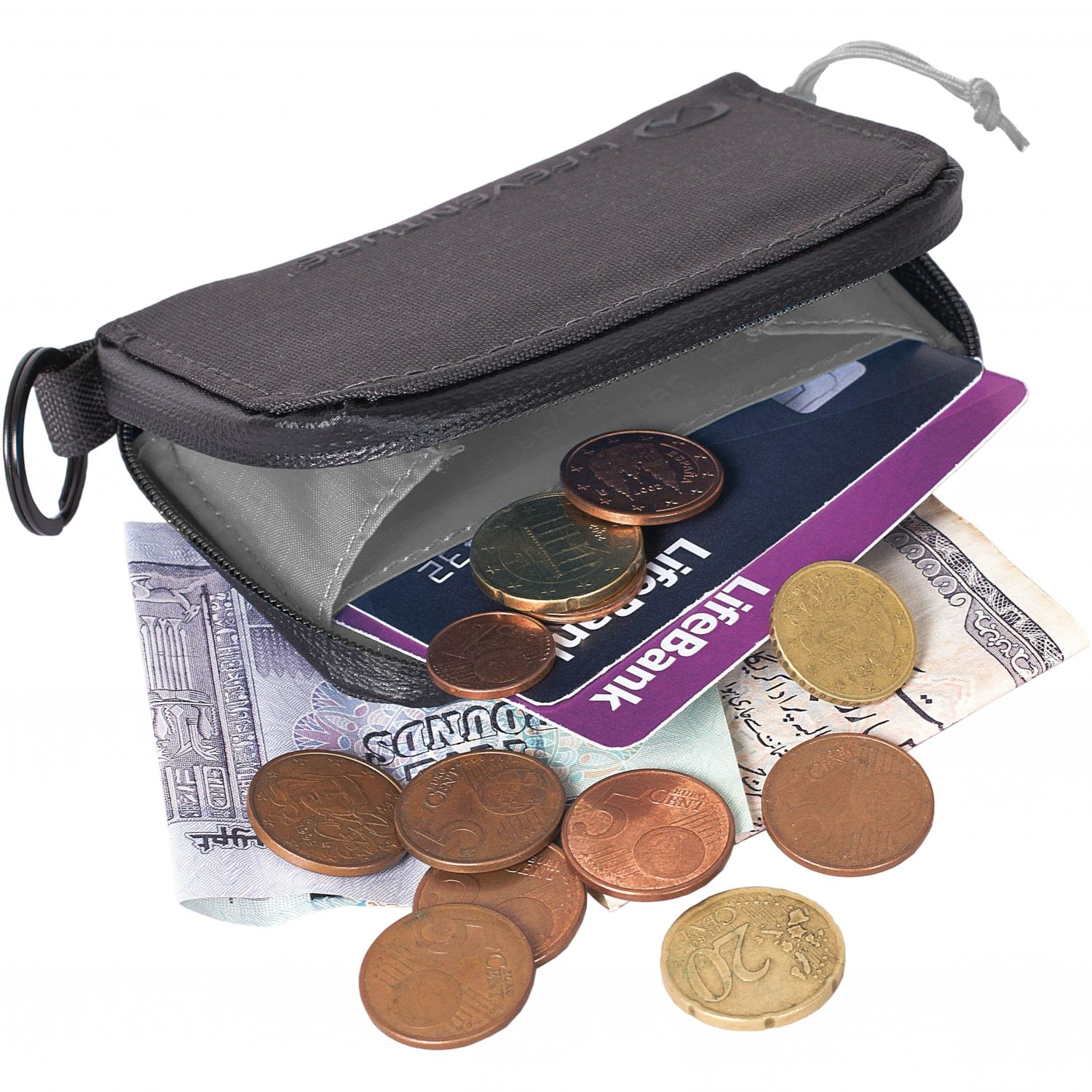 Lifeventure RFiD Coin Wallet, cinza