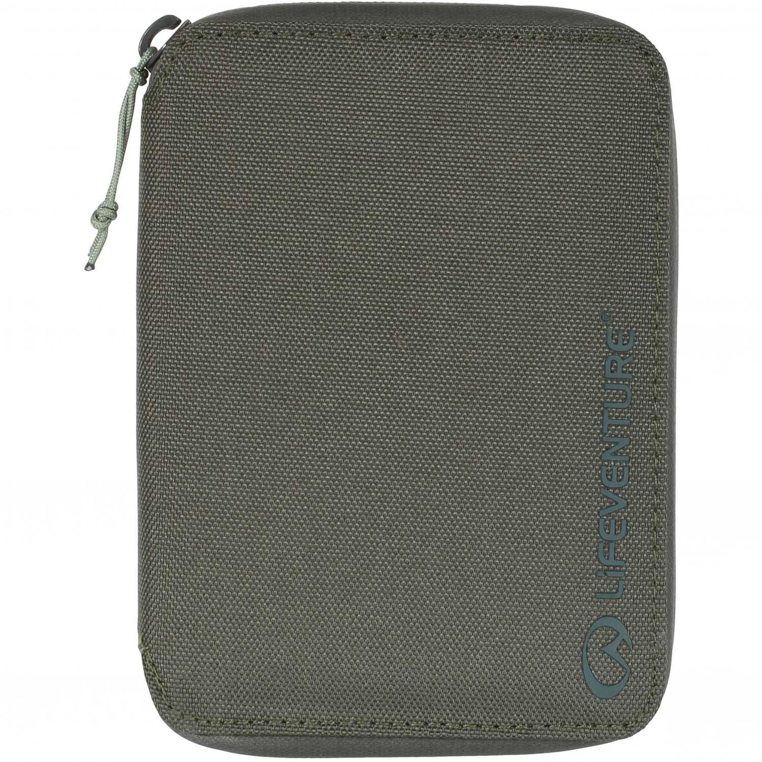 Lifeventure RFID Mini Travel Wallet din materiale reciclate, verde măsliniu