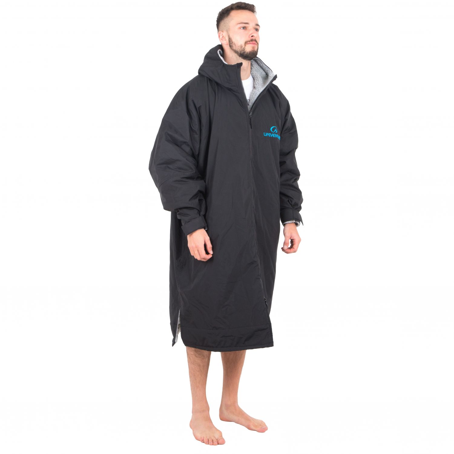 Lifeventure Thermarobe com mangas compridas e forro polar, preto