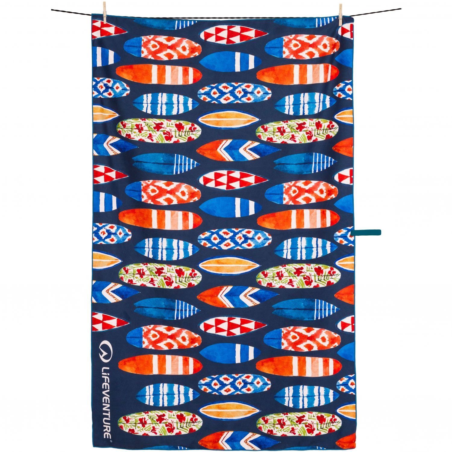 Lifeventure Trek Towel in Recycled SoftFibre, surfboard