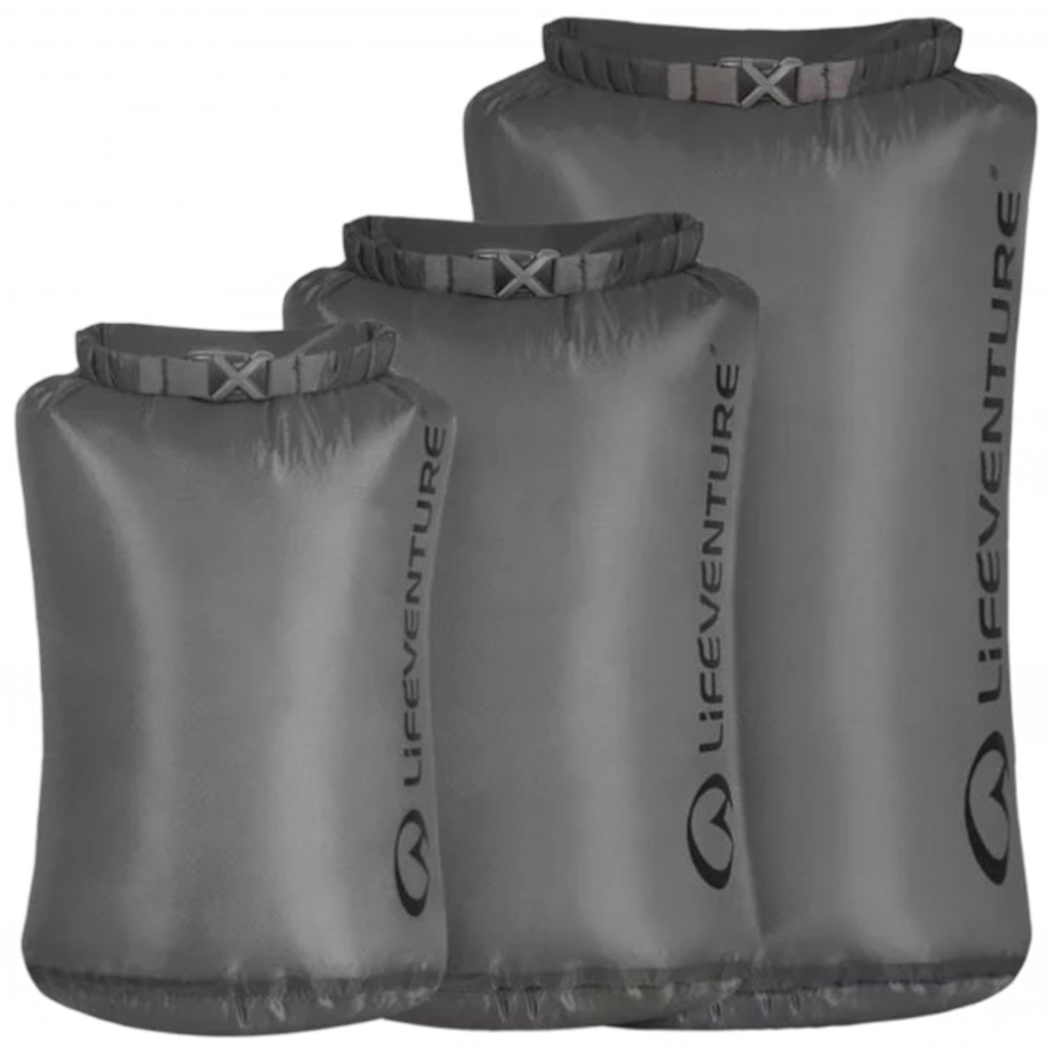Lifeventure Ultralight Dry Bag Multipack, sivá
