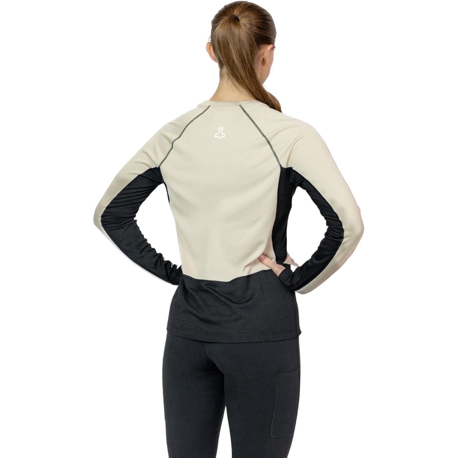 Liiteguard Merino Hybrid Långärmad Tröja, Dam, Svart/Beige