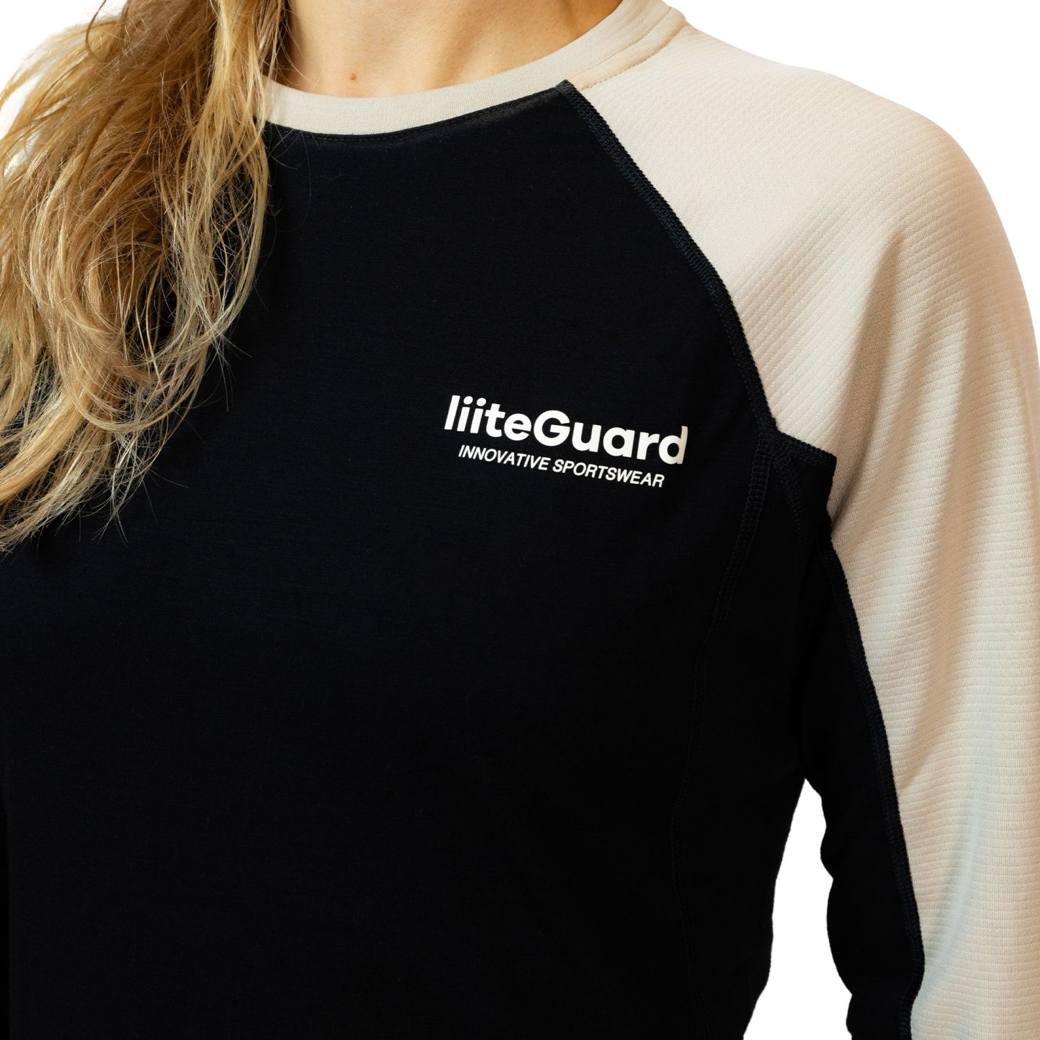 Liiteguard Merino Hybrid Long Sleeve, dame, sort/beige