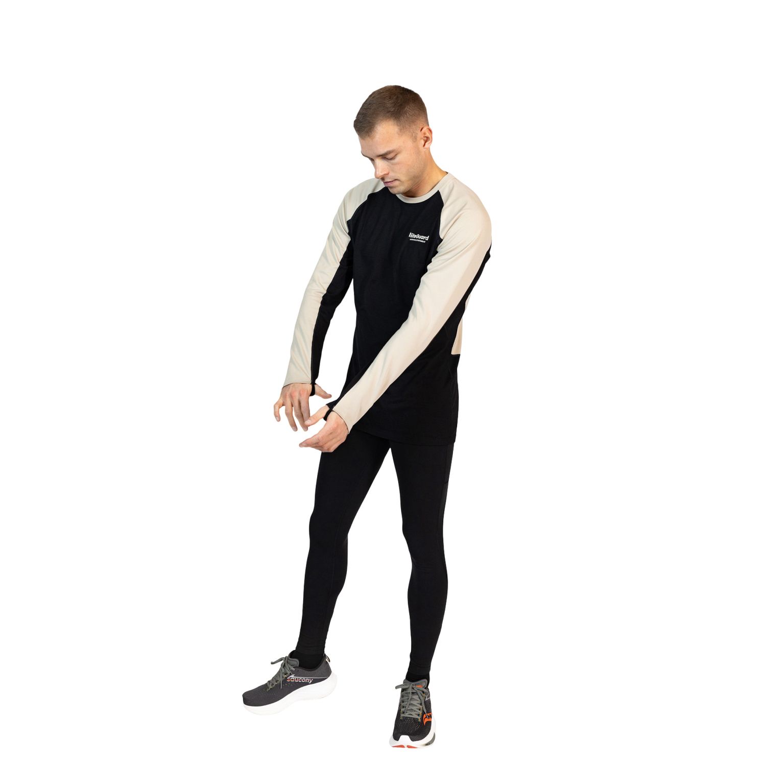 Liiteguard Merino Hybrid Long Sleeve, herre, sort/beige