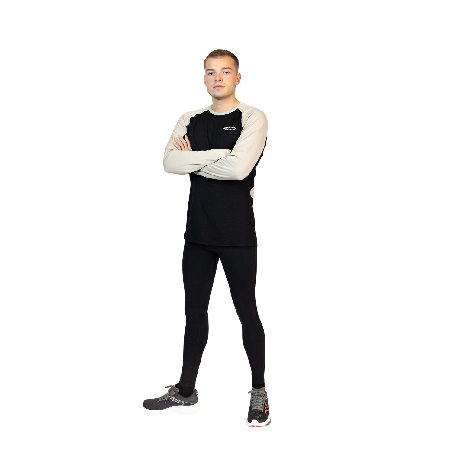 Liiteguard Merino Hybrid Long Sleeve, herre, sort/beige