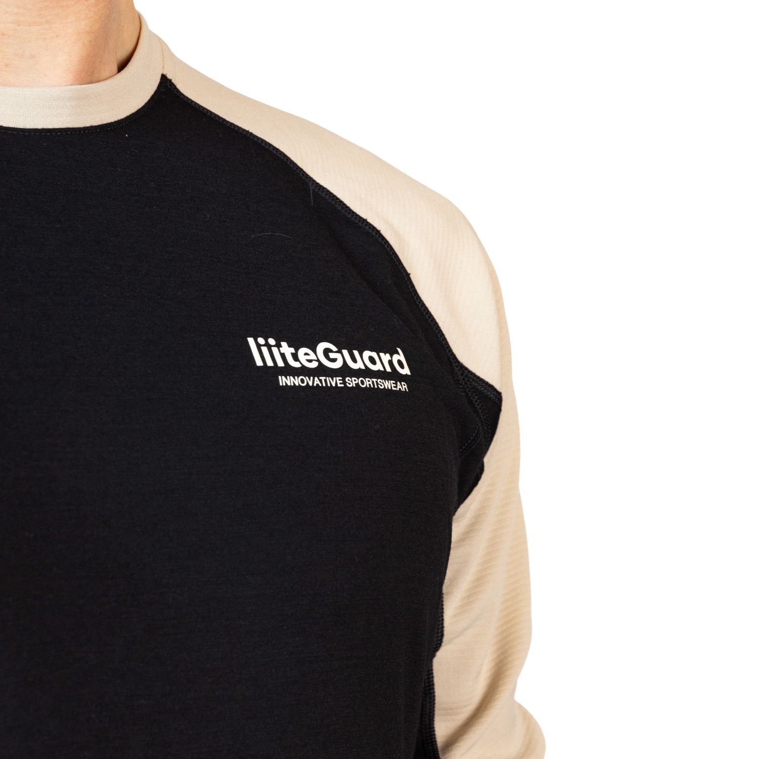 Liiteguard Merino Hybrid Long Sleeve, herre, sort/beige
