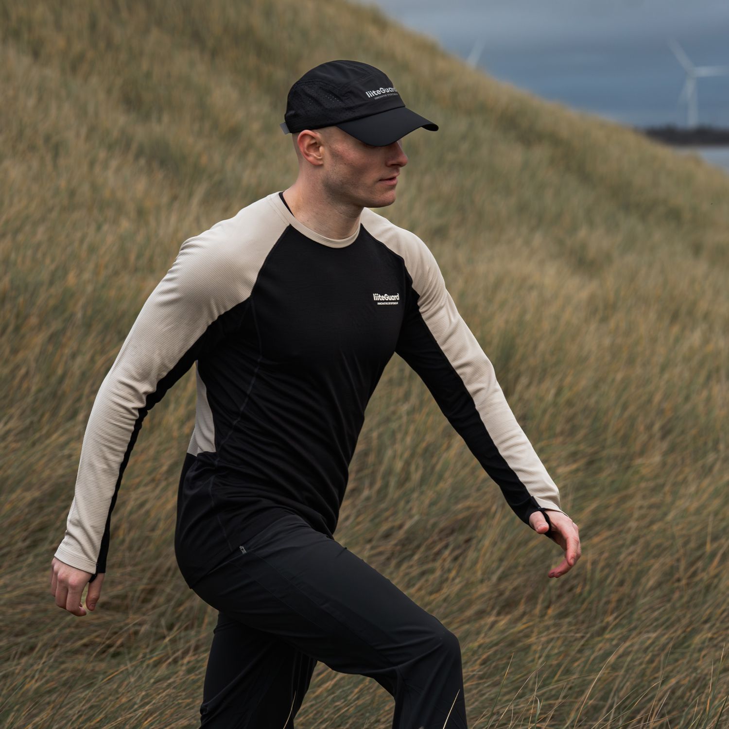 Liiteguard Merino Hybrid Long Sleeve, herre, sort/beige