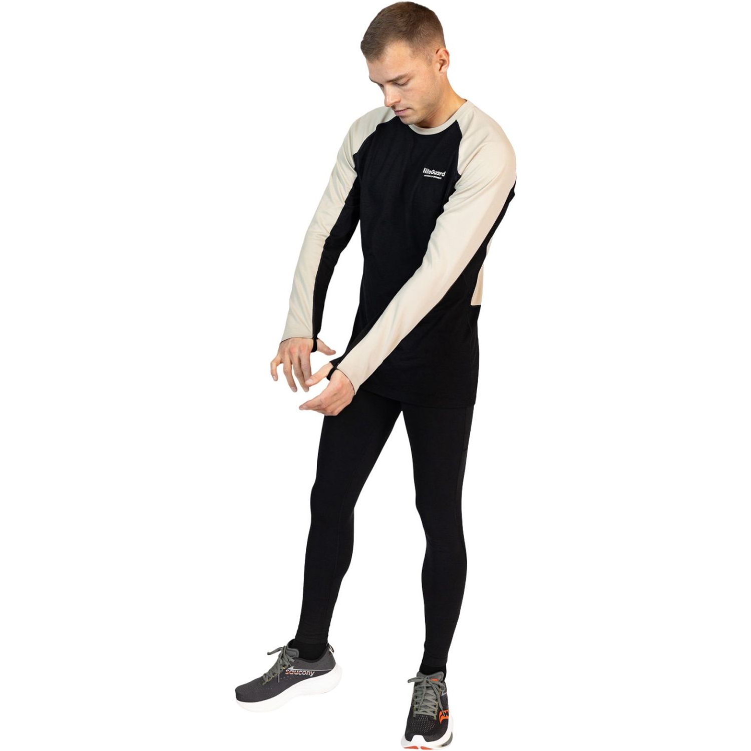 Liiteguard Merino Hybrid Longsleeve, heren, zwart/beige