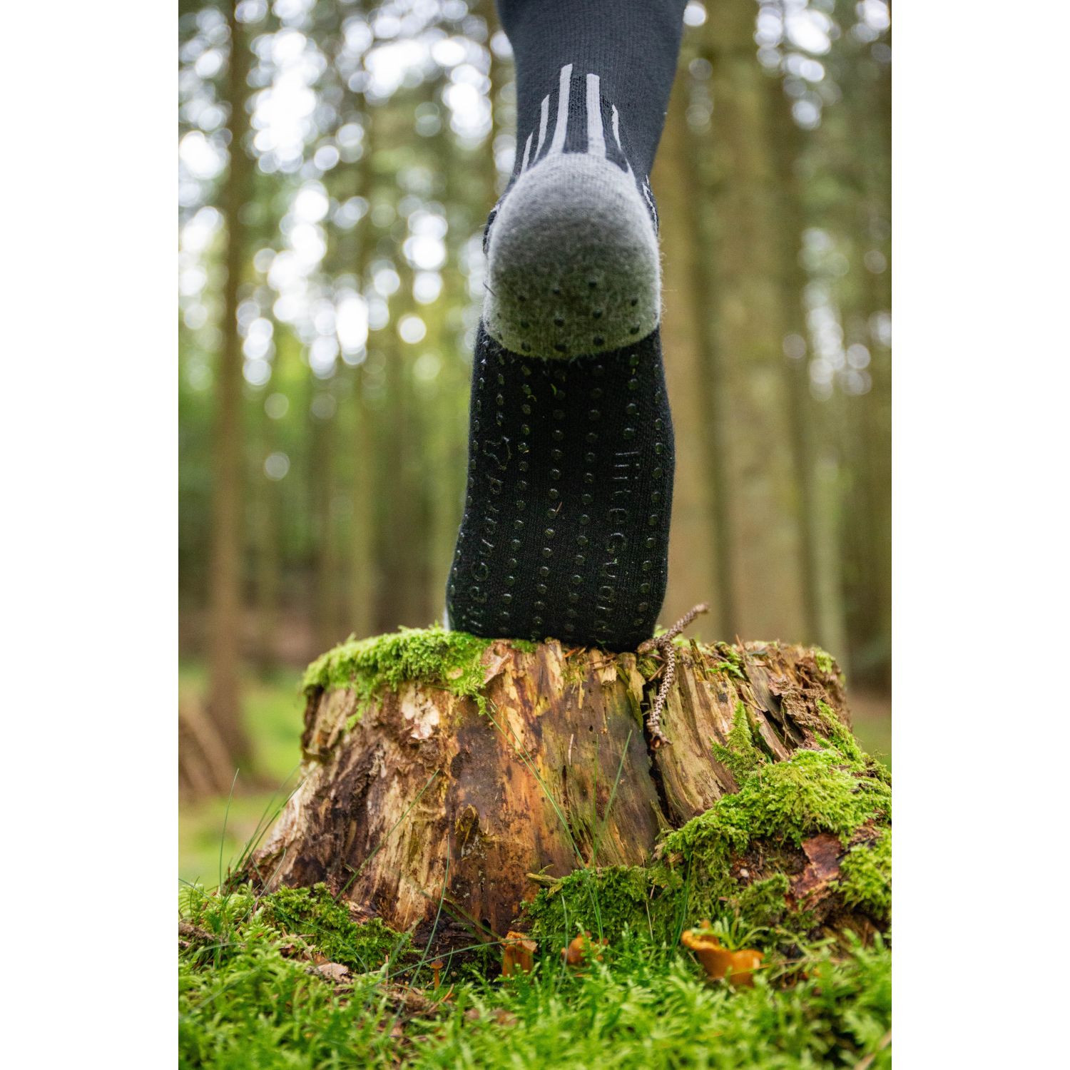 Liiteguard Merino Shin-Tech Grip Running Sock, noir
