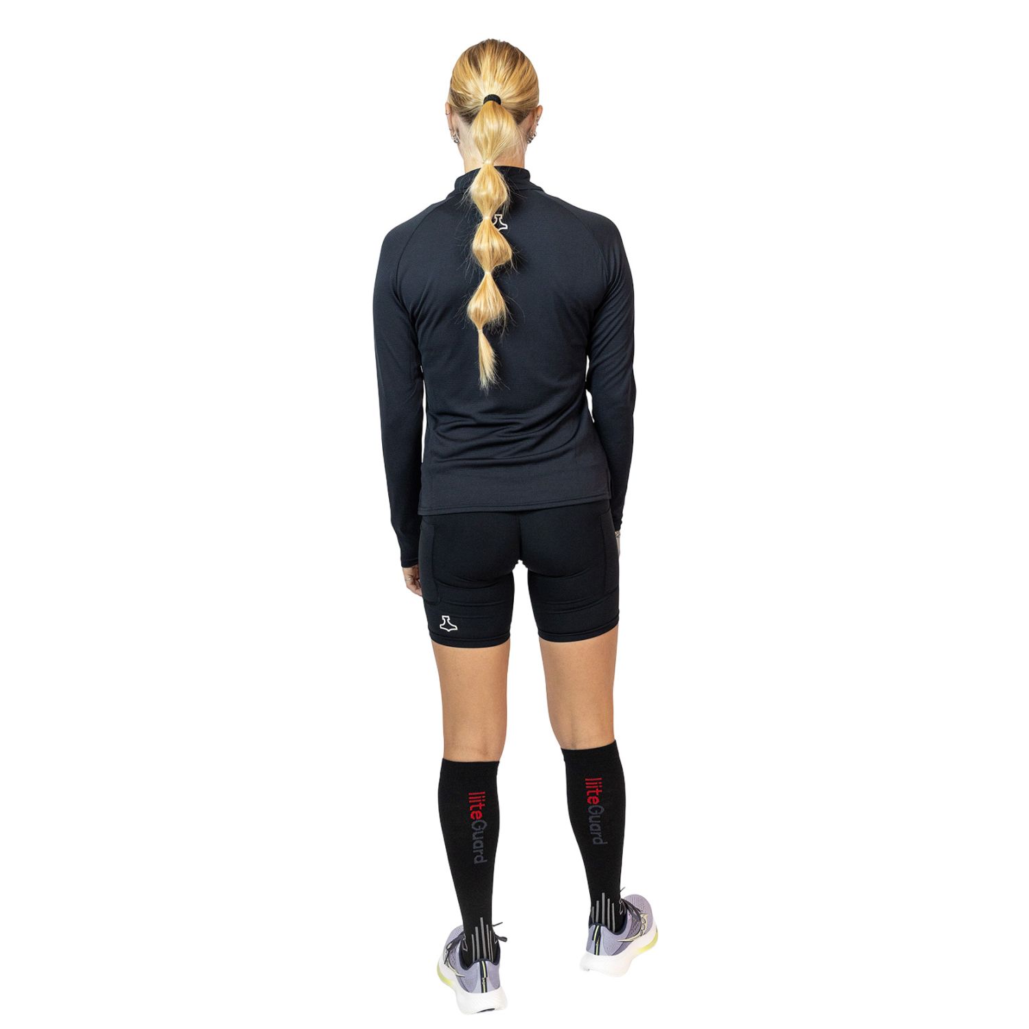Liiteguard Merino Shin-Tech Grip Running Sock, sort