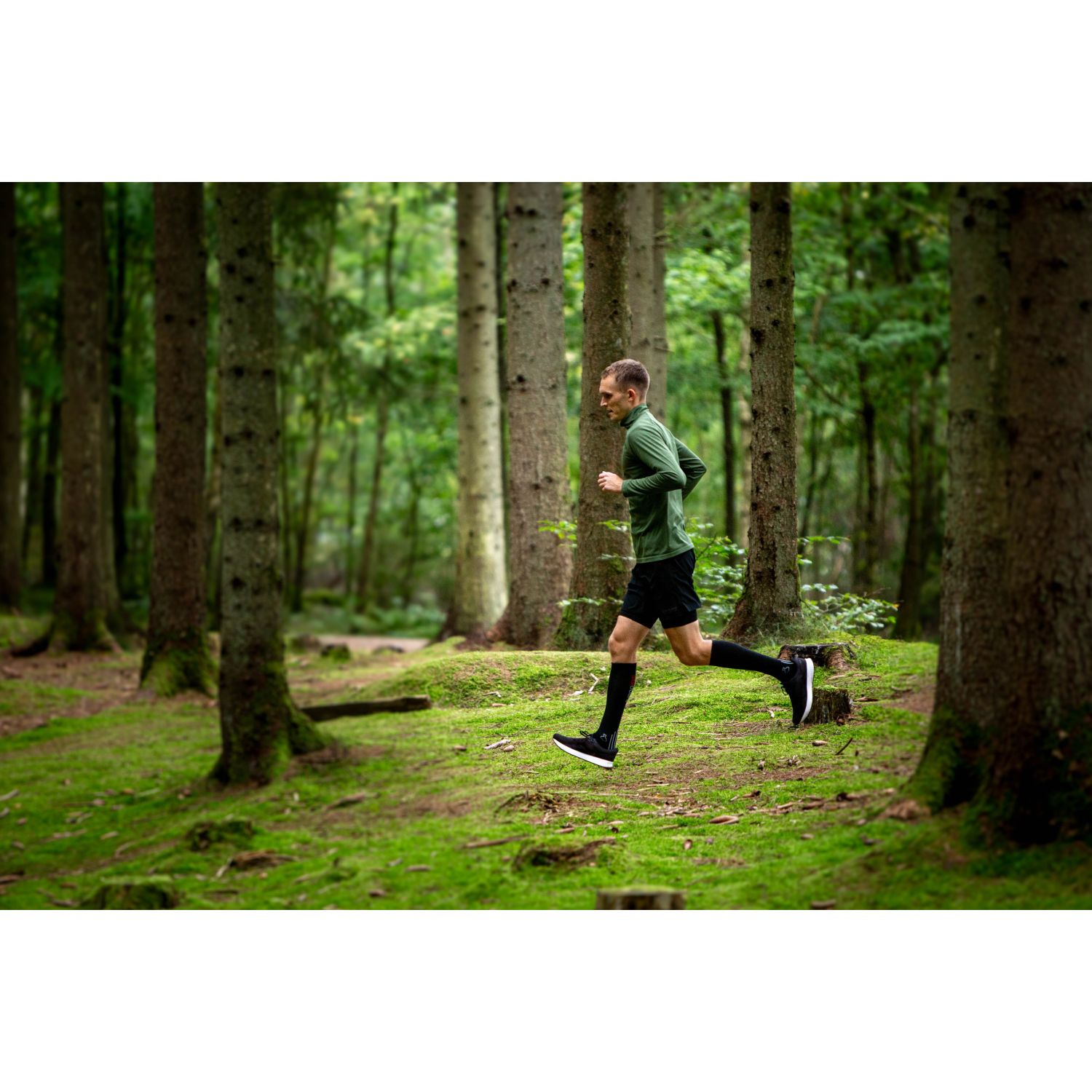 Liiteguard Merino Shin-Tech Grip Running Sock, sort