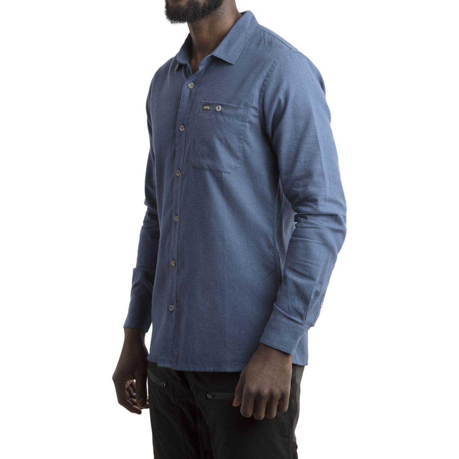 Lundhags Ekren Solid Ms LS Shirt, skjorte, herre, blå