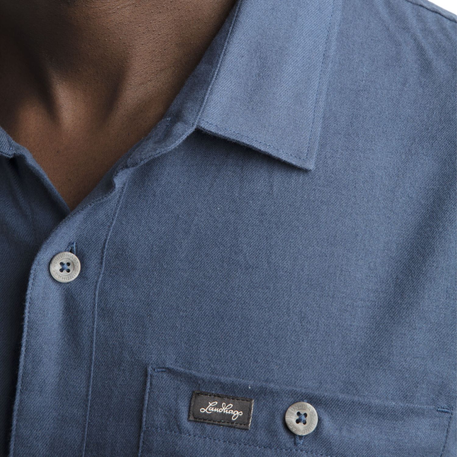 Lundhags Ekren Solid Ms LS Shirt, skjorte, herre, blå