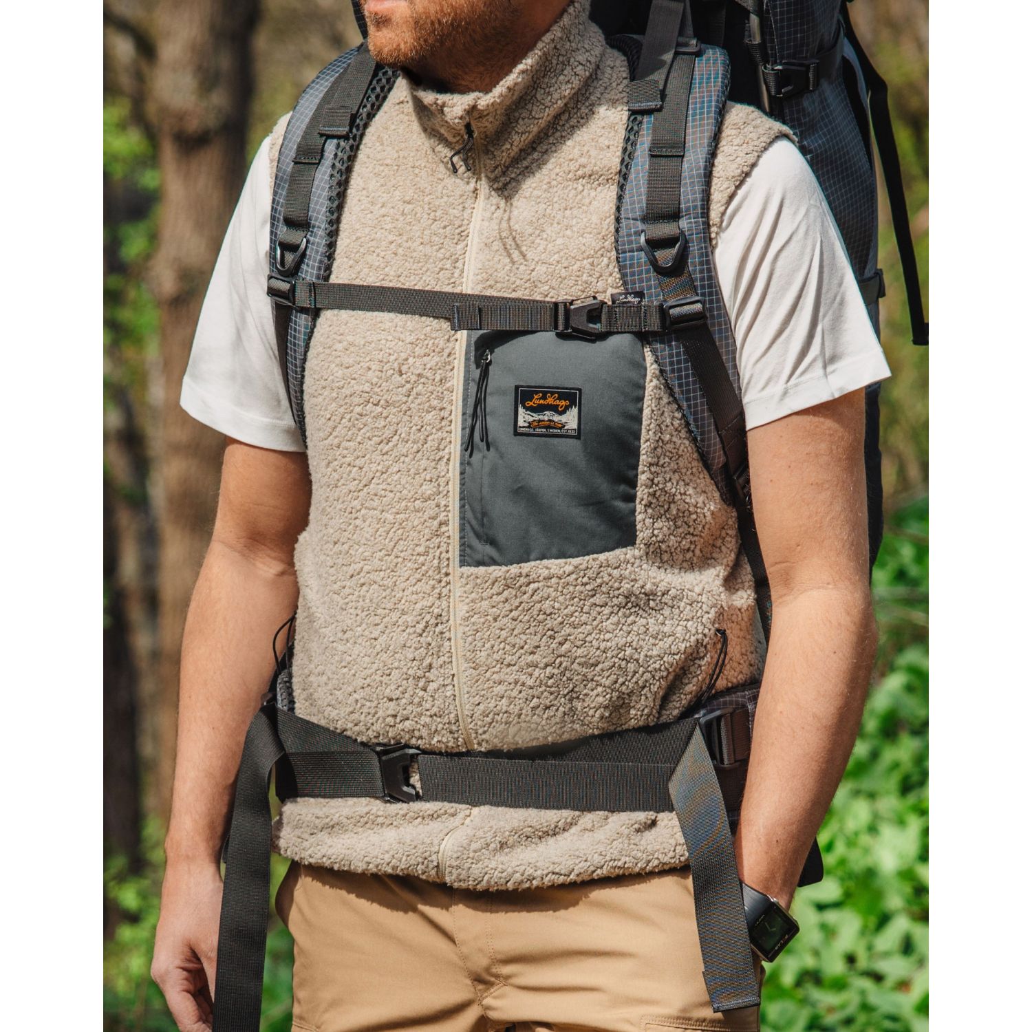 Lundhags Flok Wool MS Pile Vest, mellanlager, beige