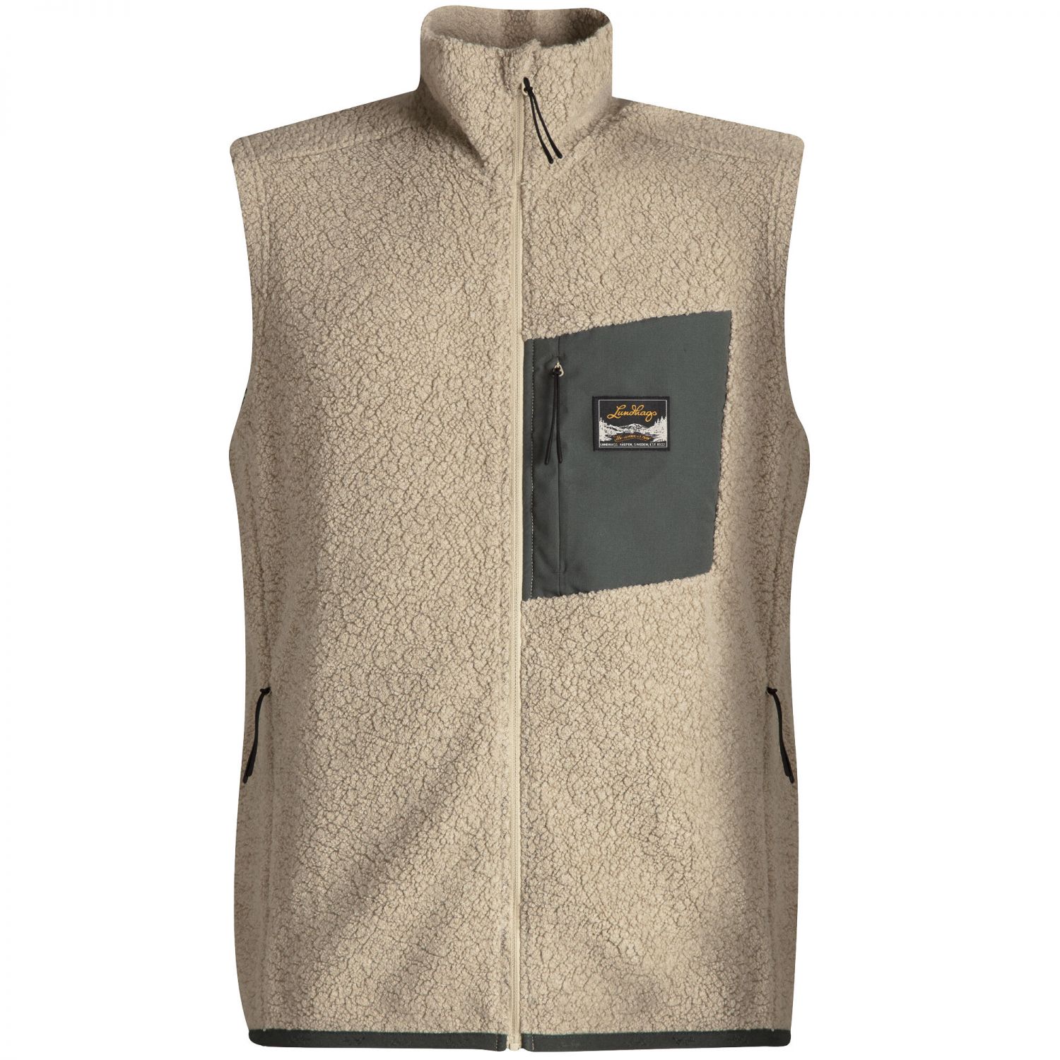 Lundhags Flok Wool Ms Pile Vest, mellomlag, herre, beige