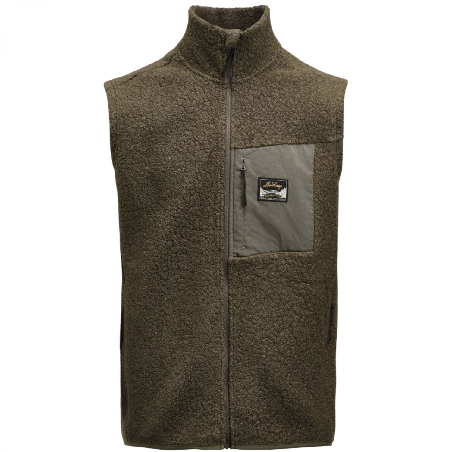 Lundhags Flok Wool Pile Gilet, strato intermedio, uomo, verde