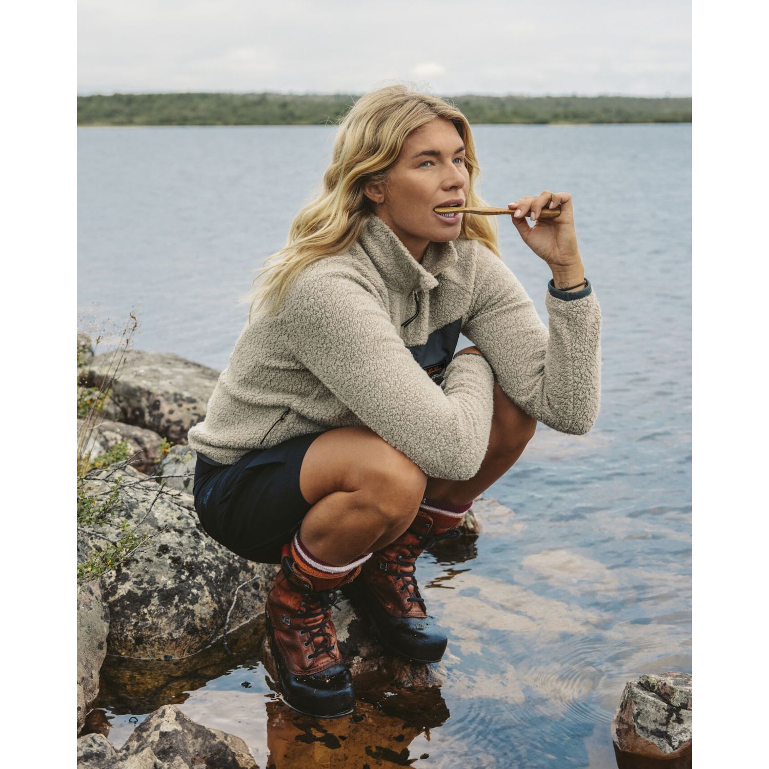 Lundhags Flok Wool Ws Pile, tussenlaag, dames, beige
