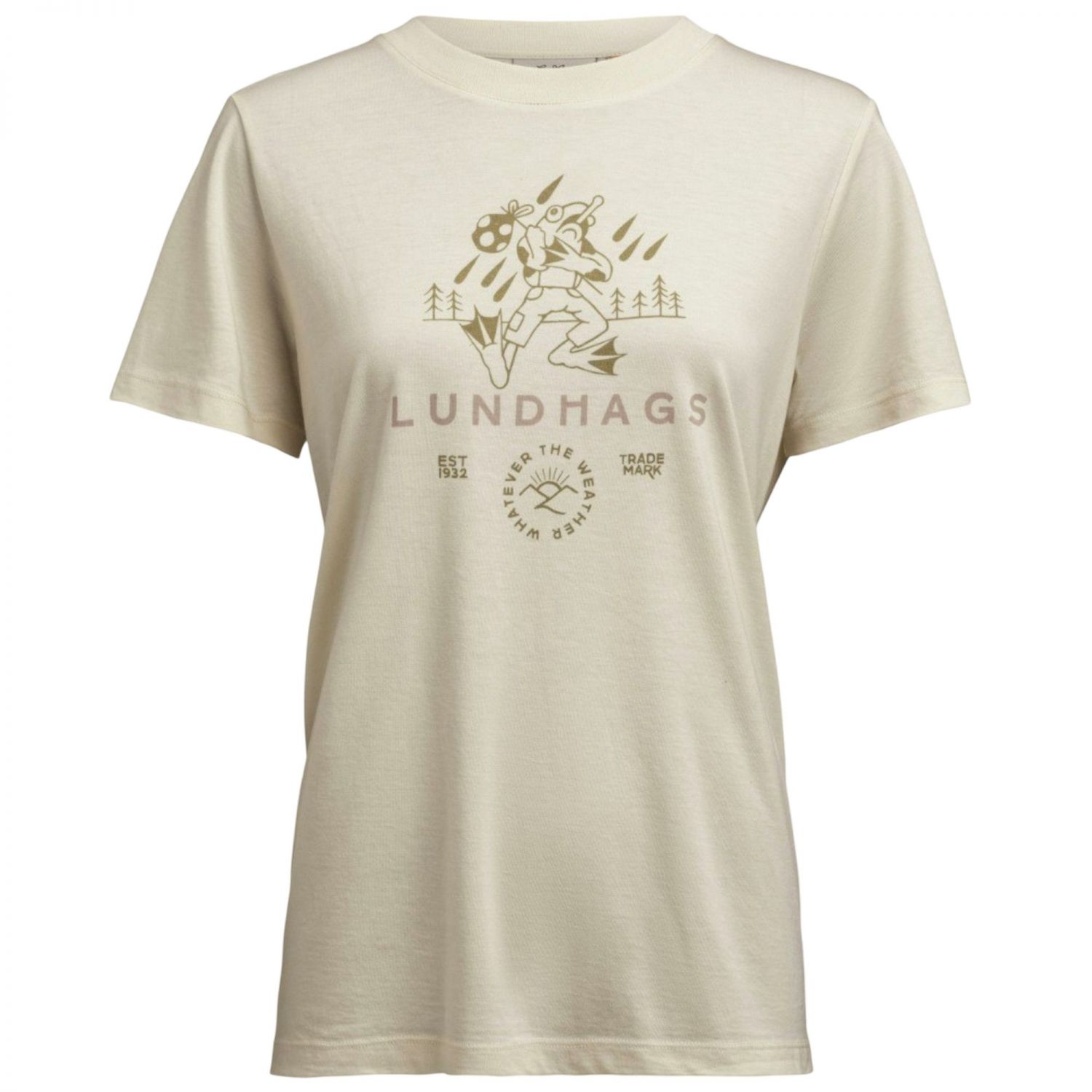 Lundhags Järpen Printed T-skjorte, t-skjorte, dame, hvit