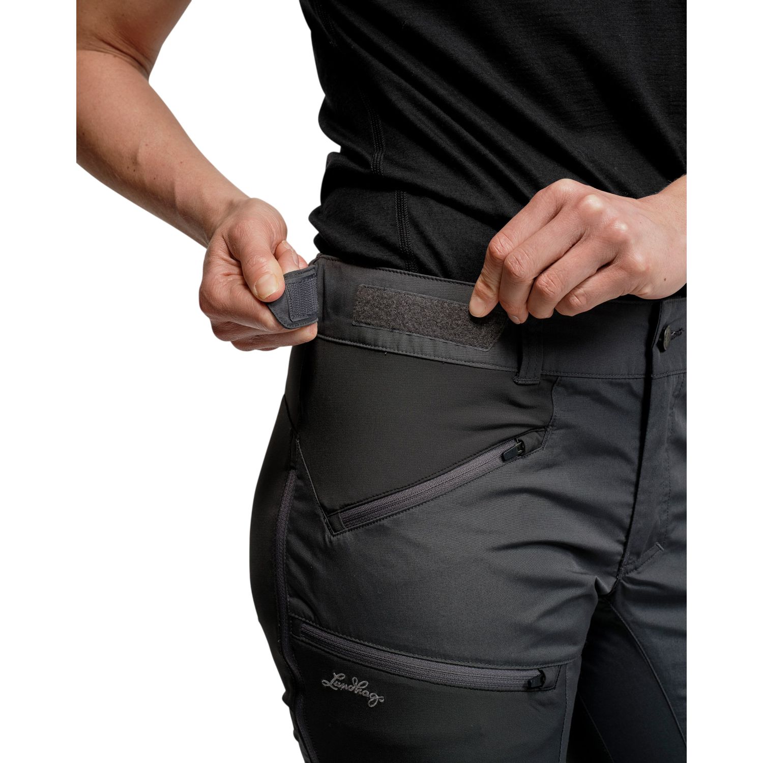 Lundhags Makke High Waist Curved Pant, pantalones de senderismo, mujer, negro