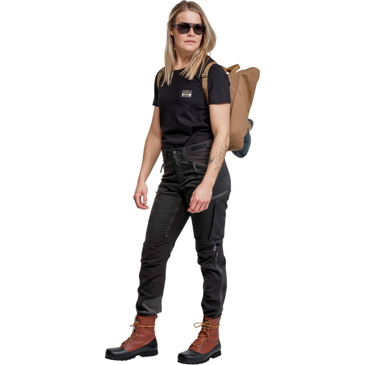Lundhags Makke High Waist Curved Pant, pantaloni da trekking, donna, nero