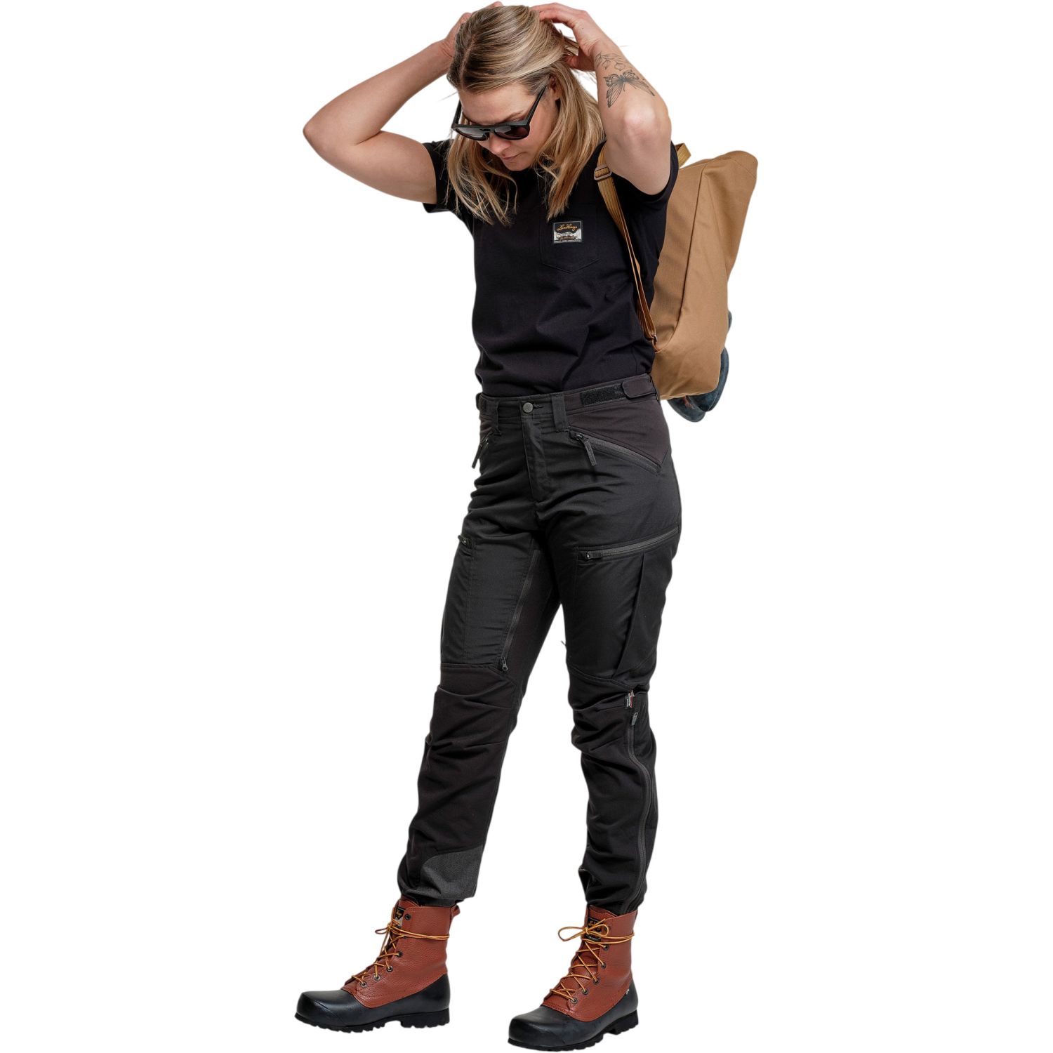 Lundhags Makke High Waist Curved Pant, vaellushousut, naiset, musta